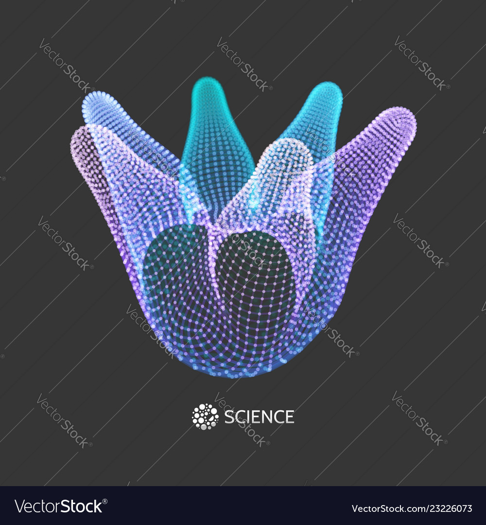 3d connection structure futuristic technology