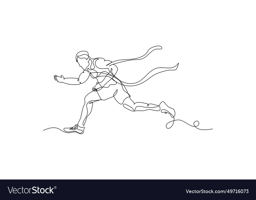 A continuous line of man running quickly vector image A continuous line of man running quickly