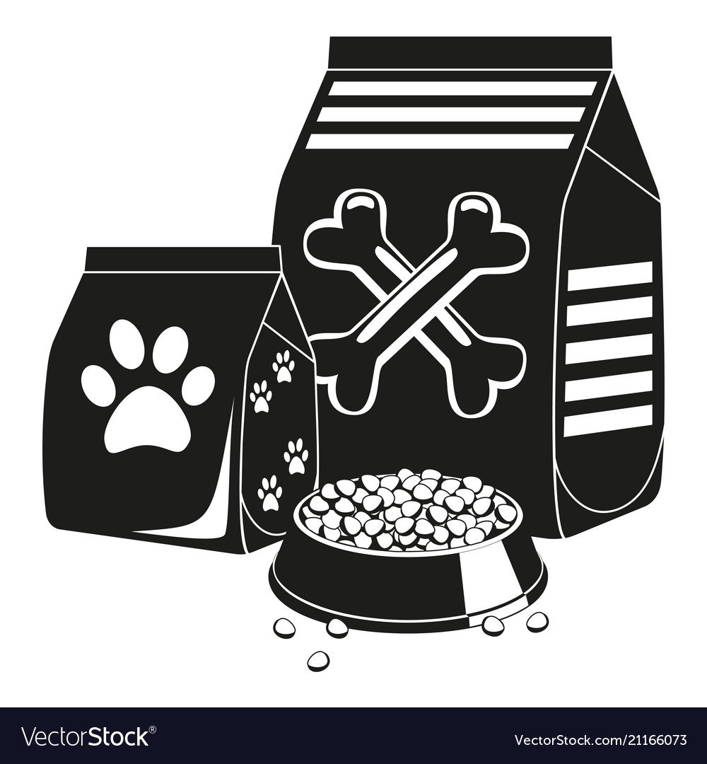 Black and white pet food silhouette