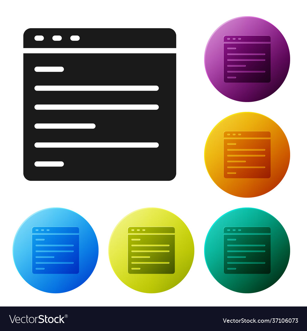 Black computer api interface icon isolated vector image Black computer api interface icon isolated