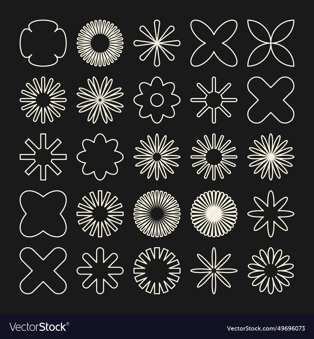 Brutalist geometric shapes symbols simple Vector Image