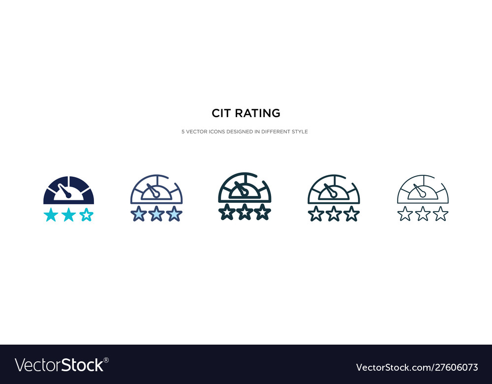 Cit rating icon in different style two colored