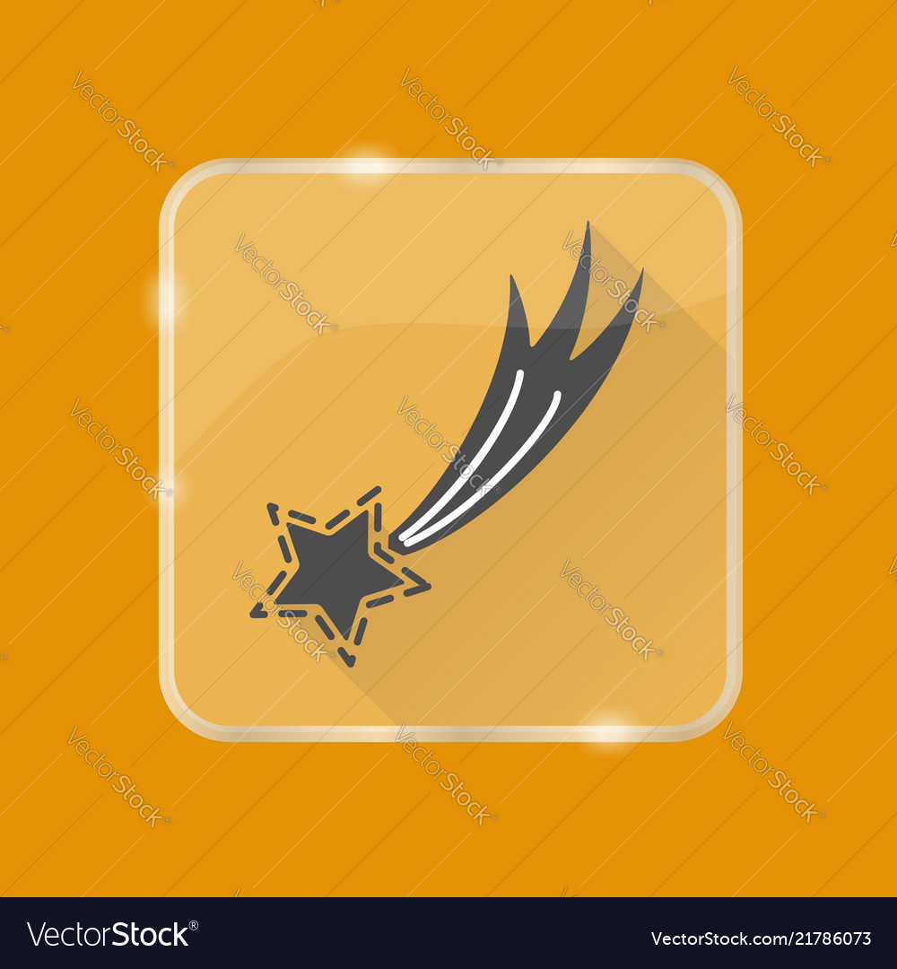 Comet silhouette icon in flat style on transparent