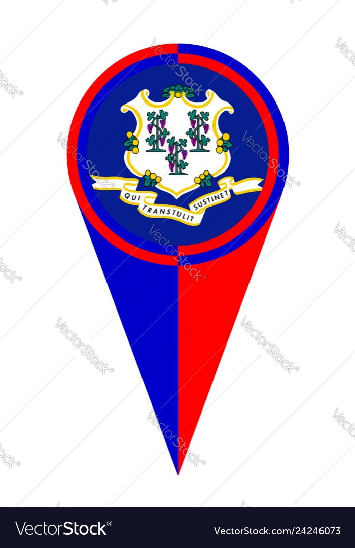 Connecticut map pointer location flag