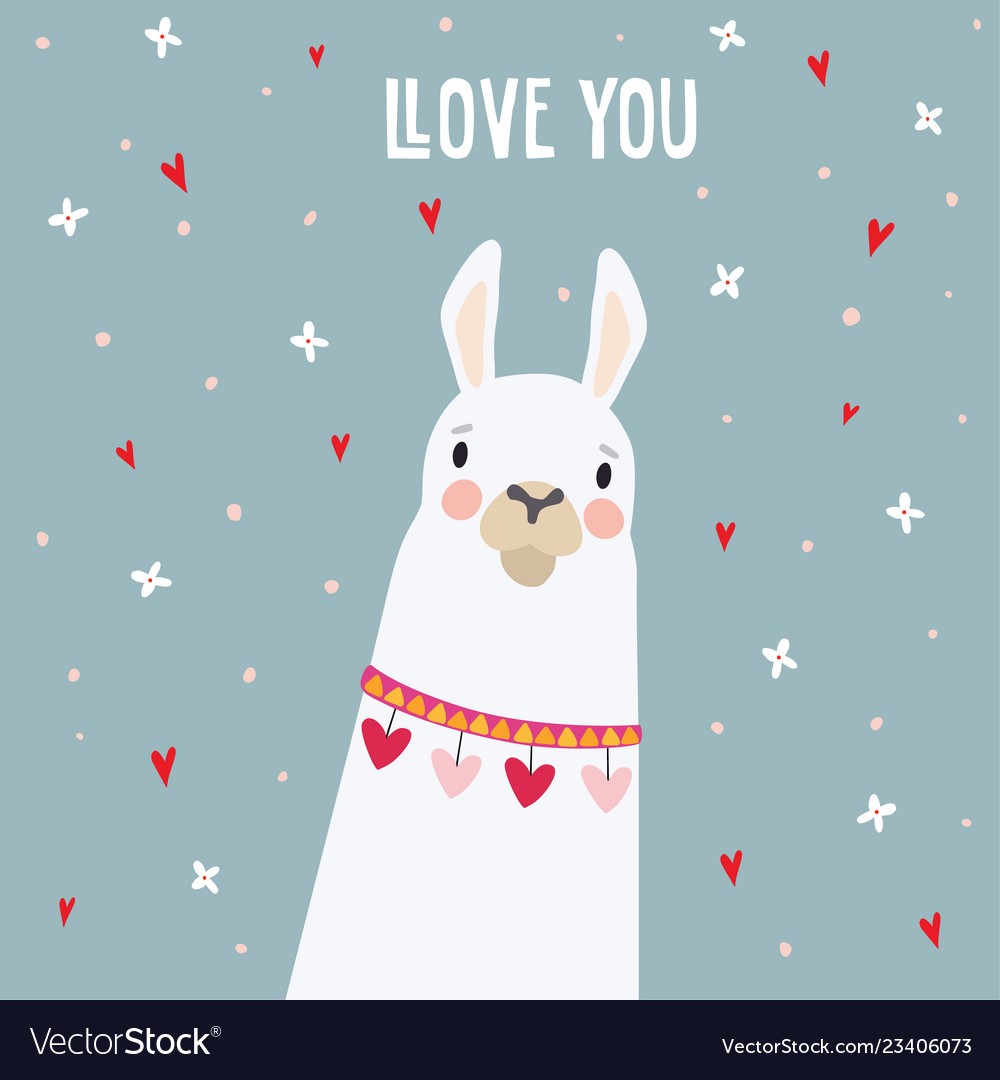 Cute Birthday Or Valentines Day Greeting Card Vector Image