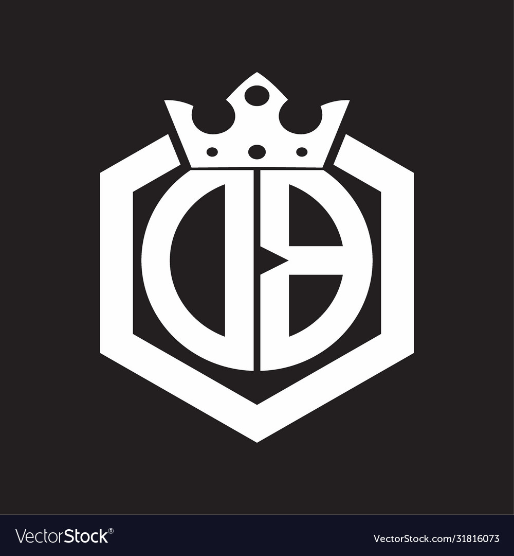Db logo monogram rounded hexagon shape