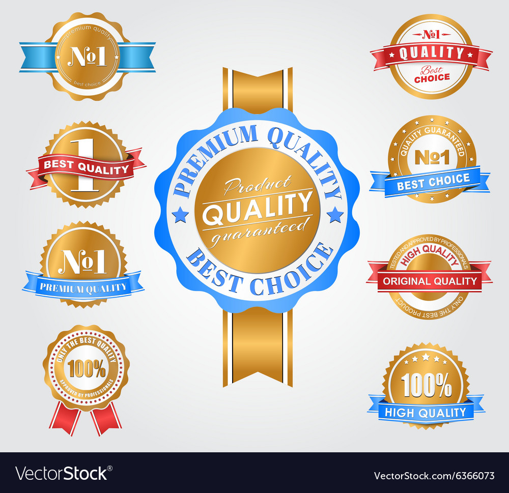 Design labels with the quality mark Royalty Free Vector
