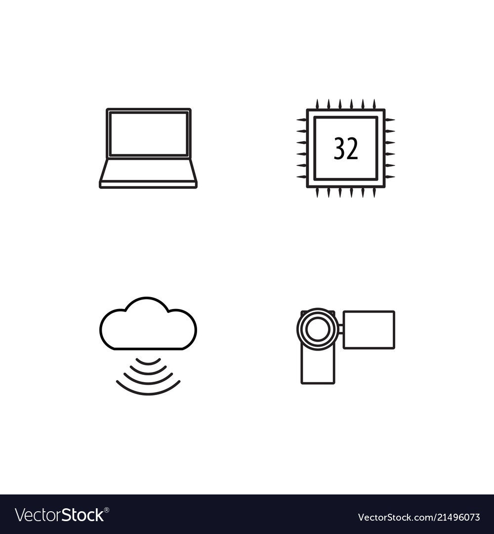 Electrical devices linear icons set simple