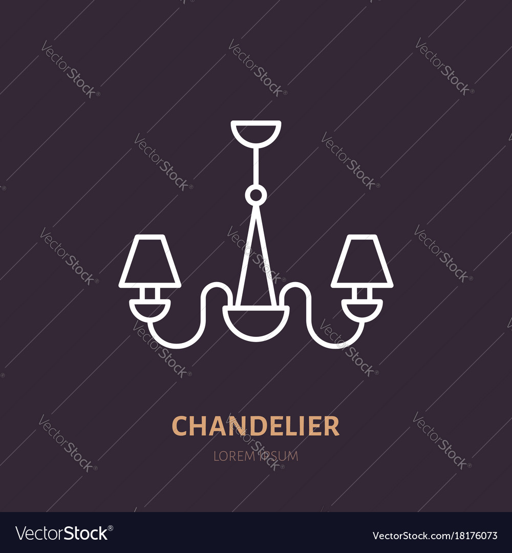 Eleganter Kronleuchter Linie Icon