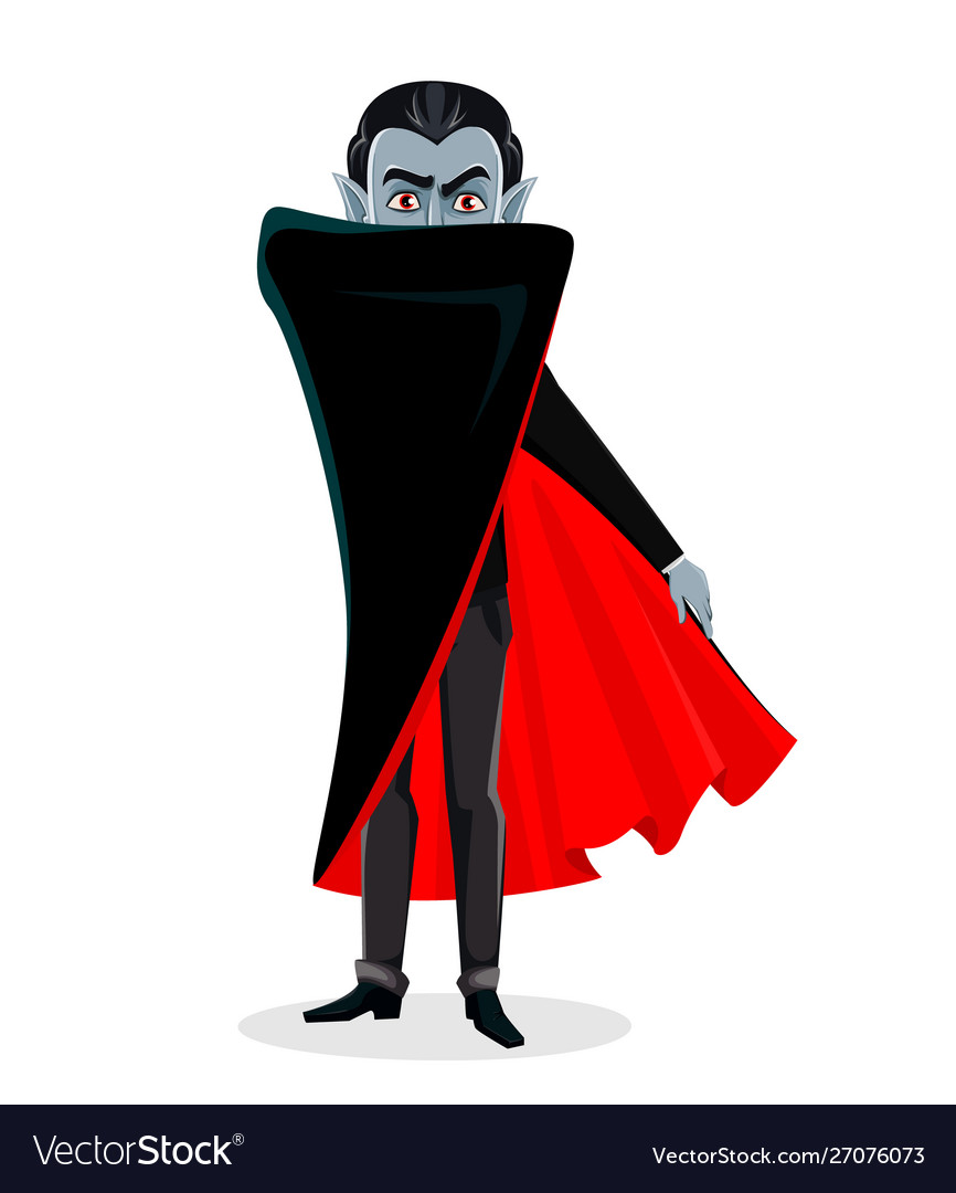 Happy halloween vampire cartoon character Vector Image