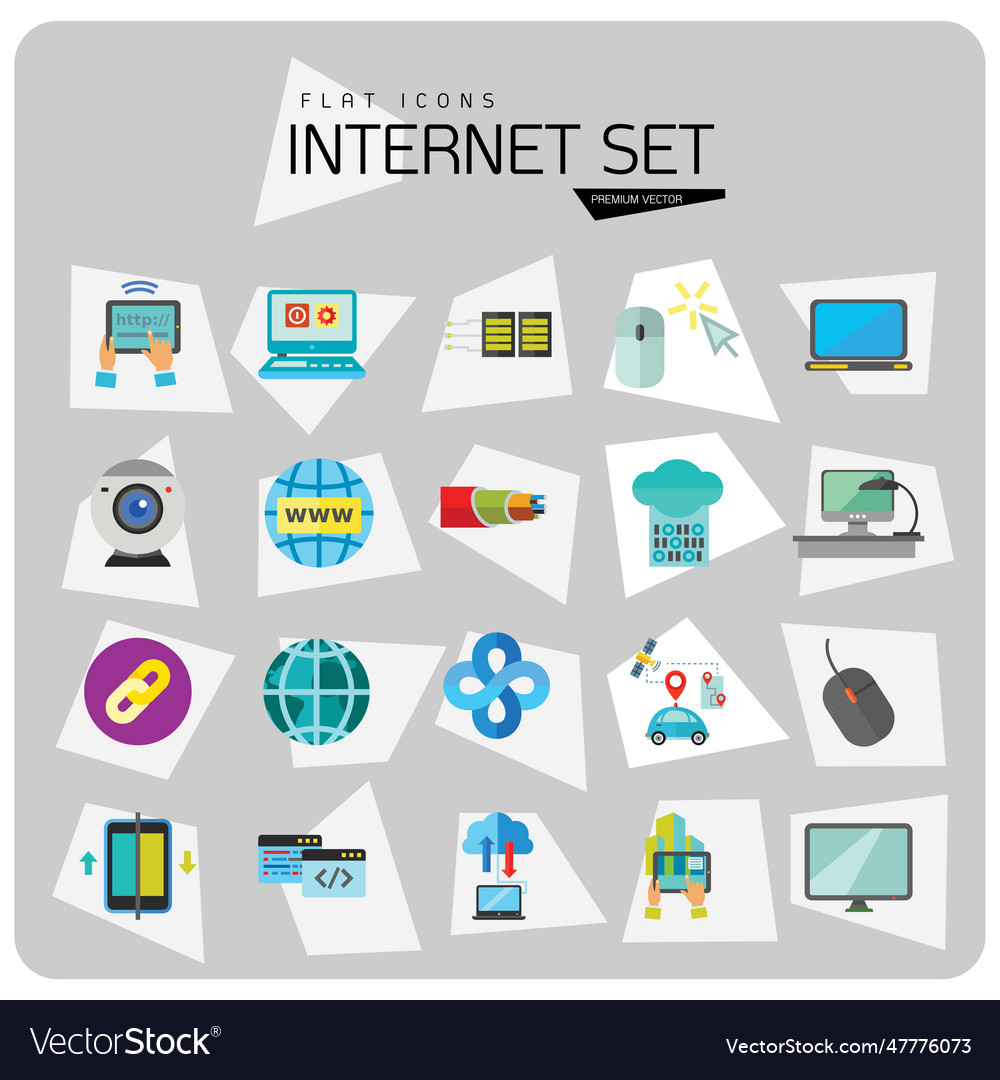Internet icon set vector image Internet icon set