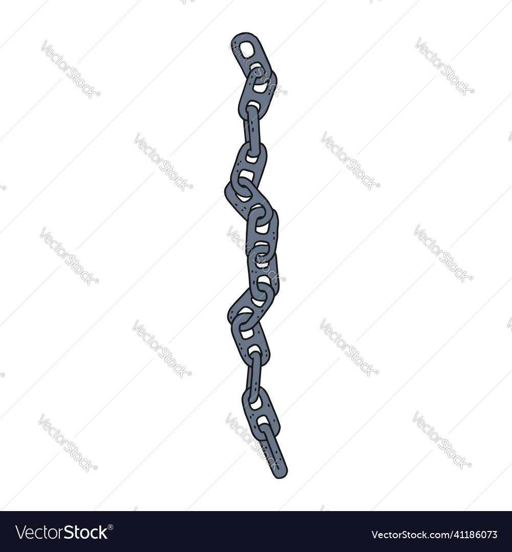 Iron chain doodle sketch isolated Royalty Free Vector Image