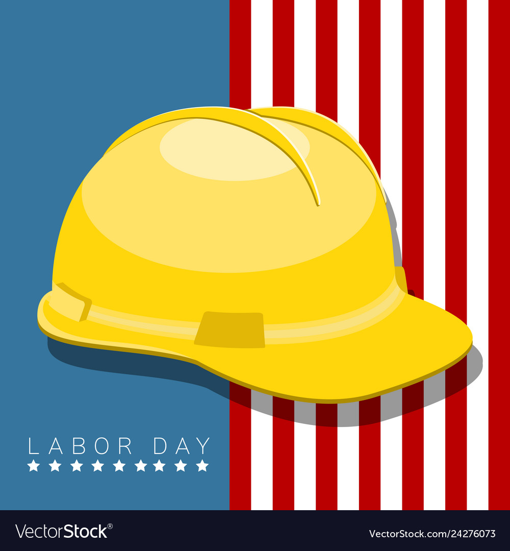 Labor Day Banner mit einem Arbeiterhelm Vector Image Labor Day Banner mit einem Arbeiterhelm