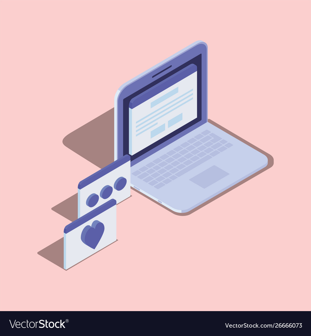 Laptop computer technology device icon