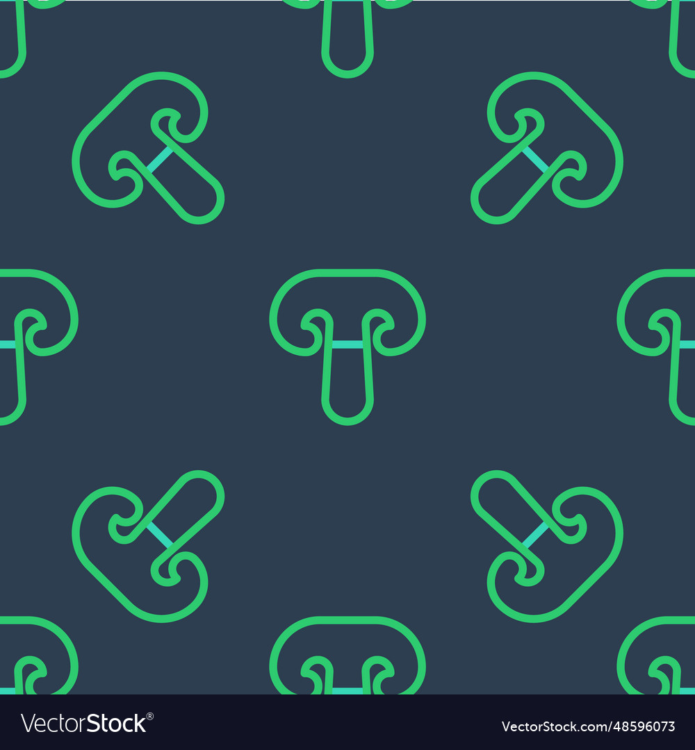 Line mushroom icon isolated seamless pattern vector image Line mushroom icon isolated seamless pattern
