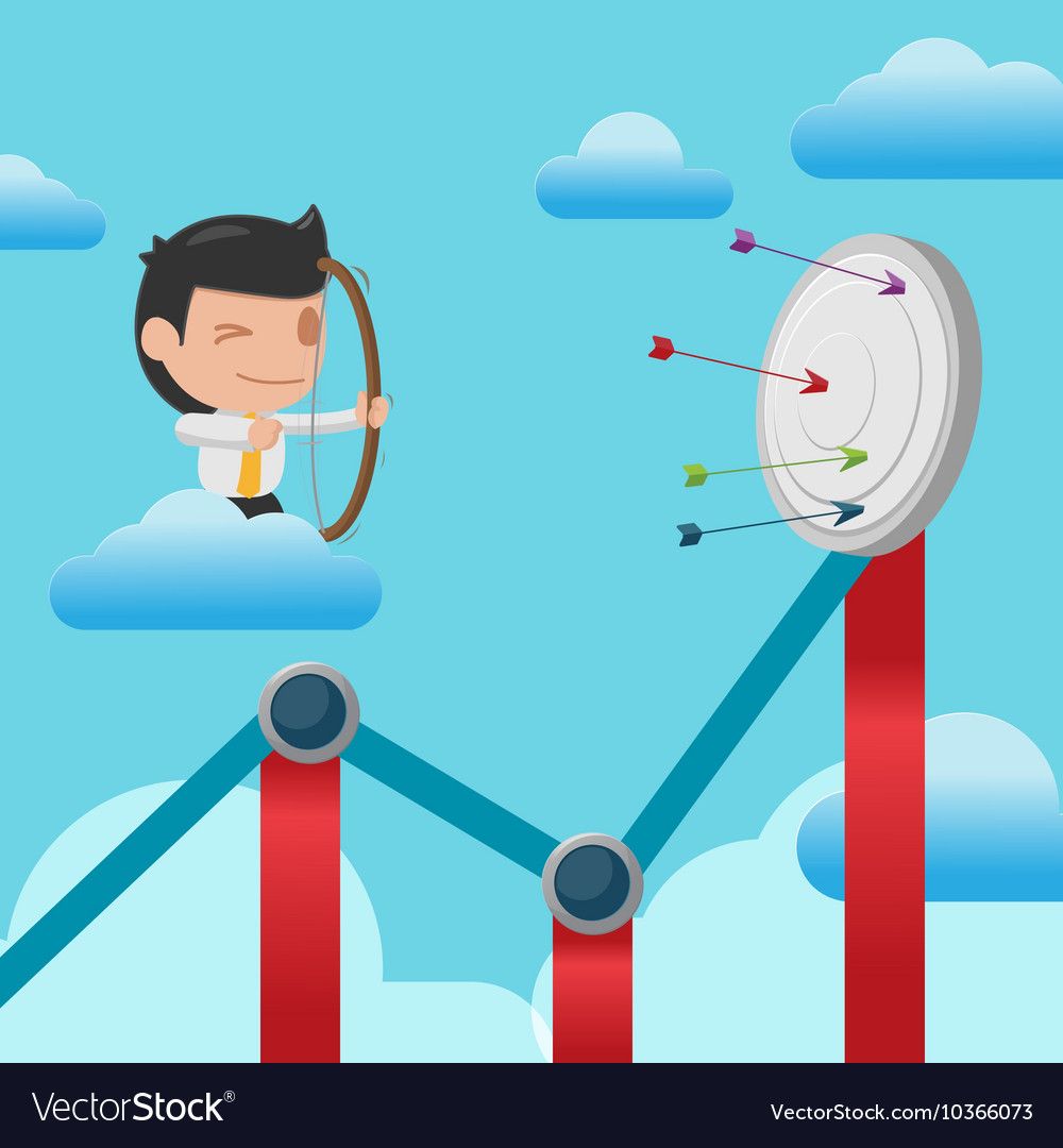 Man shoot arrow graph target