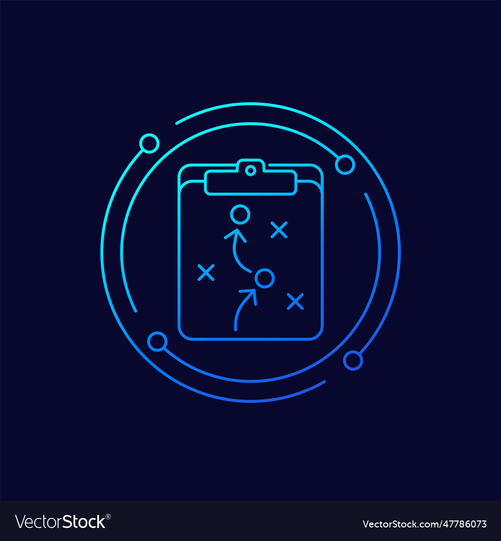 Playbook icon game plan linear design