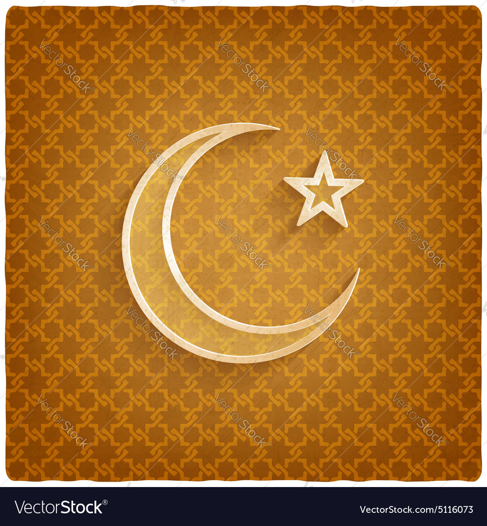 Ramadan kareem background with crescent moon and Vector Image