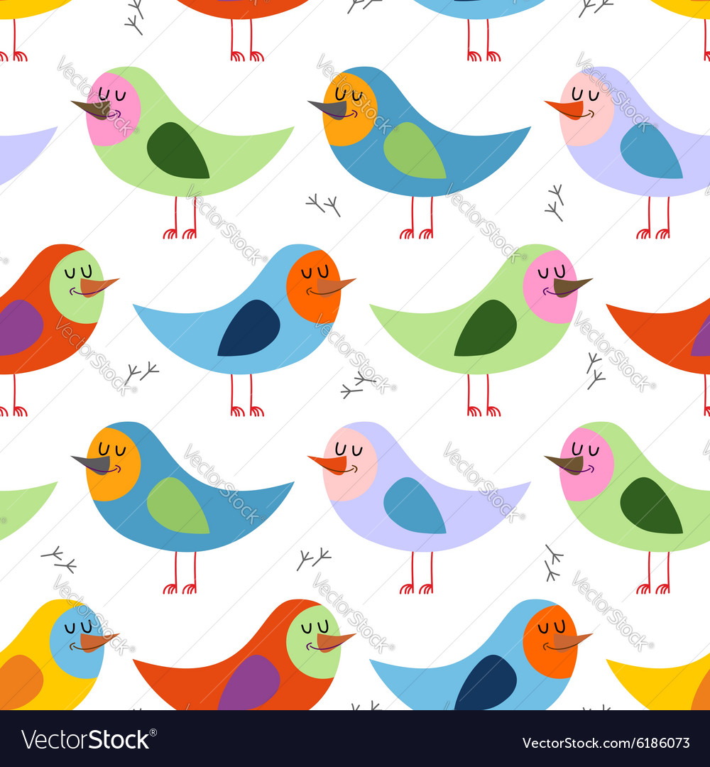 Seamless pattern colorful birds background