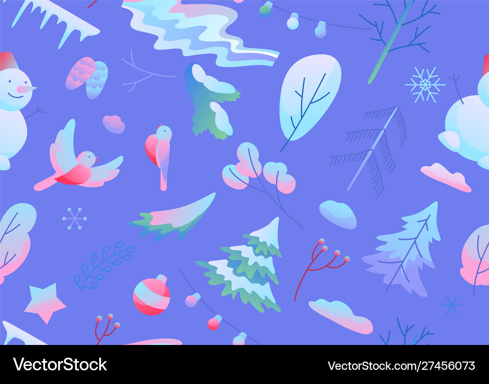 Seamless pattern with winter items Royalty Free Vector Image
