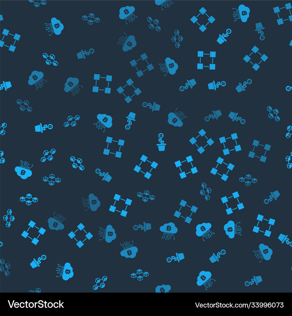 Set cryptocurrency cloud mining blockchain Vector Image