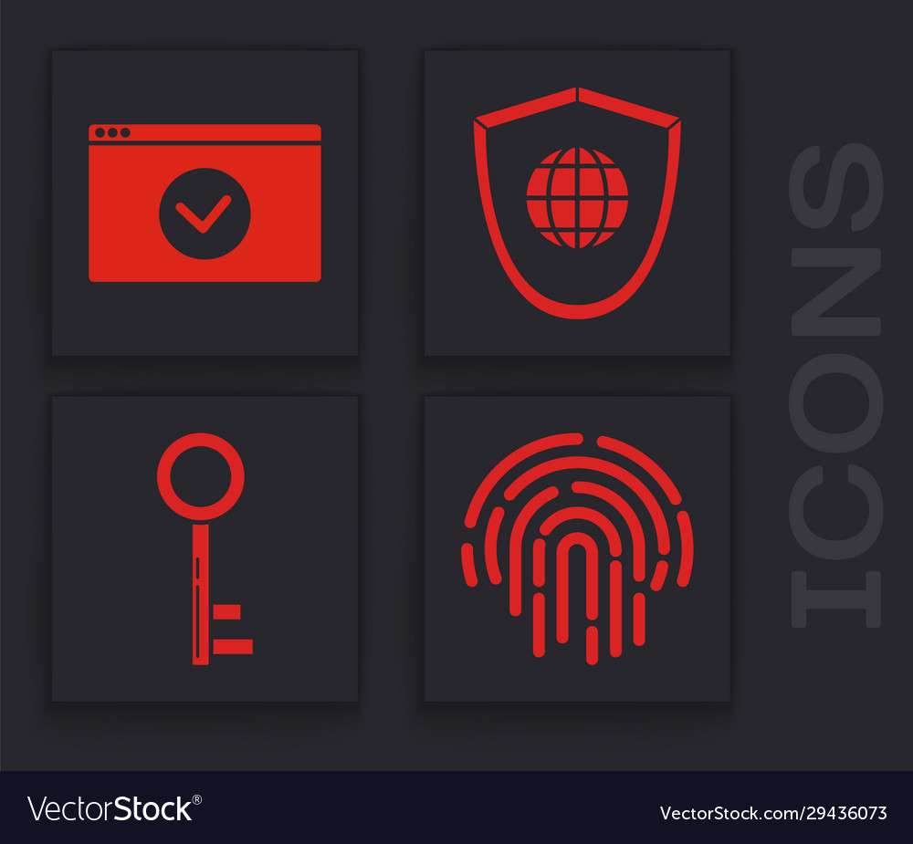 Set fingerprint secure your site with https ssl vector image Set fingerprint secure your site with https ssl