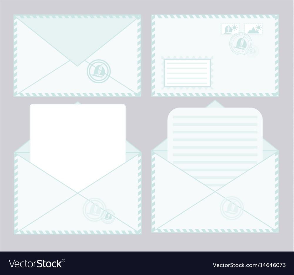 Set of closed and open envelopes