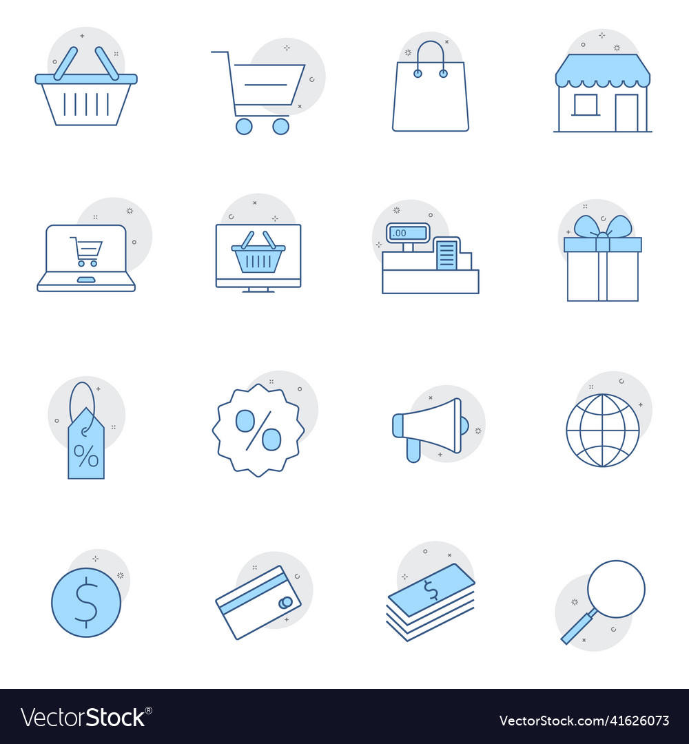 Shopping e-commerce line icons set pixel perfect