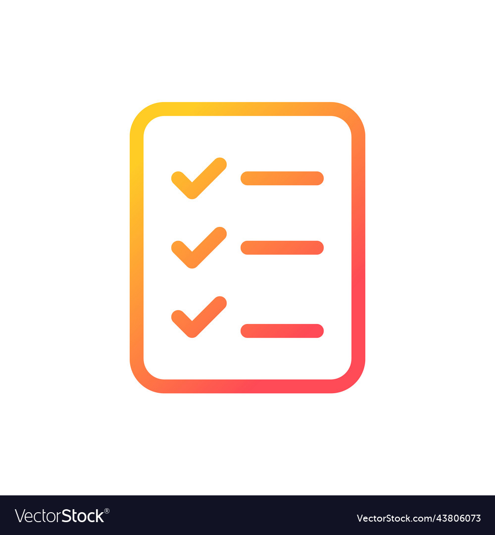 Shopping list pixel perfect gradient linear ui vector image Shopping list pixel perfect gradient linear ui