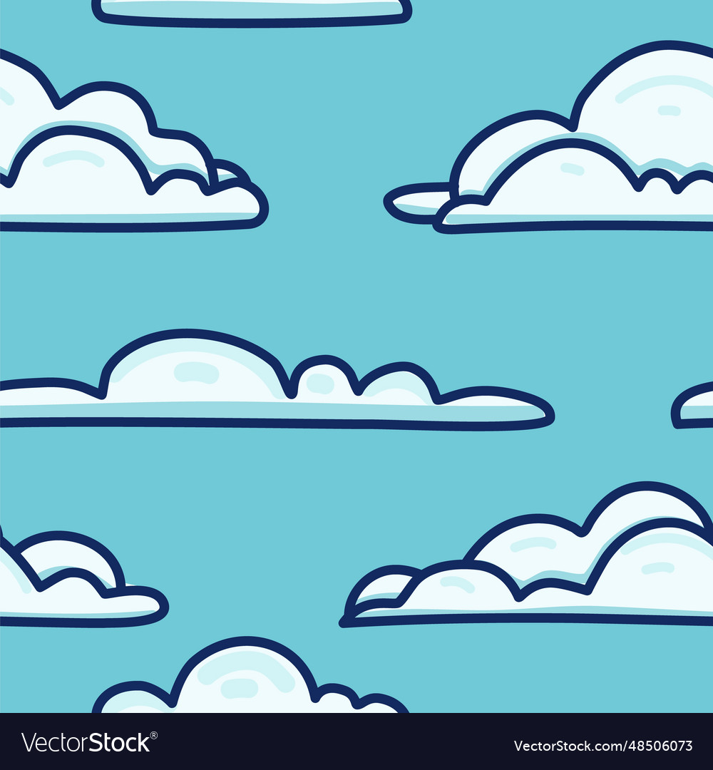 Simple cute pattern with clouds in sky for textile