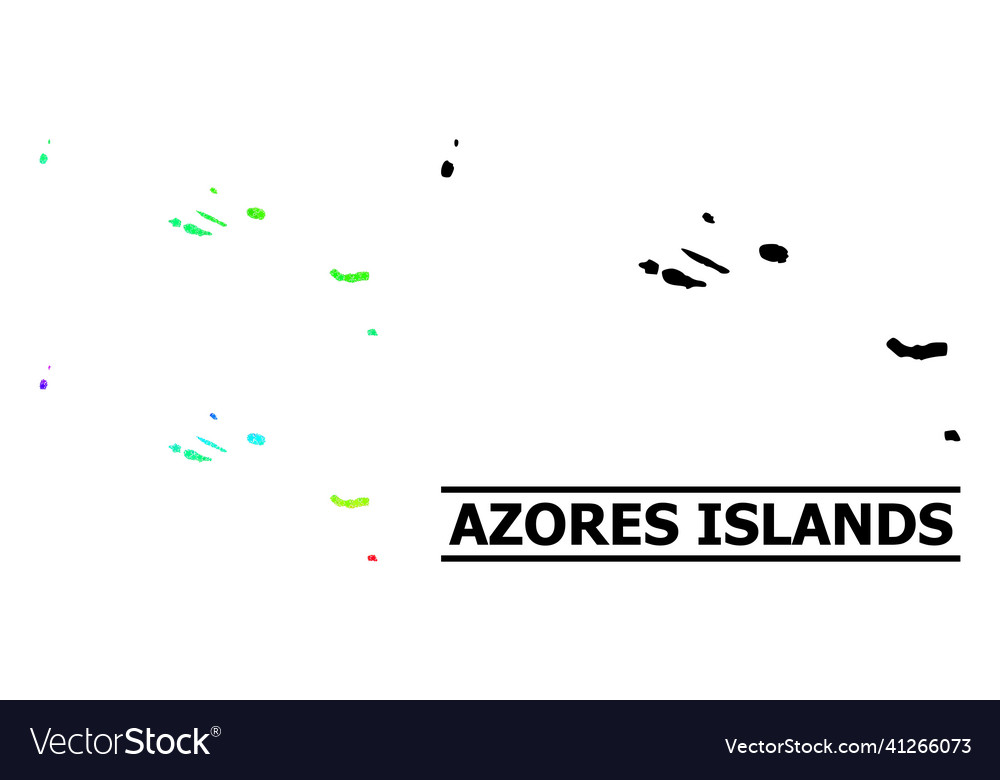 Spectrum gradient star mosaic map of azores