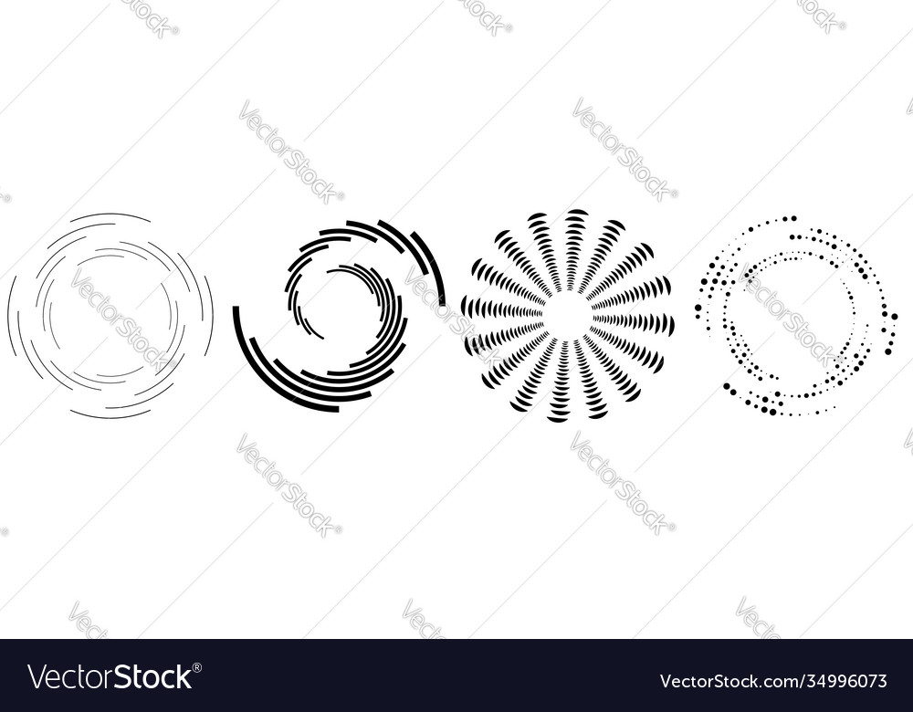 Spiral swirl twirl element set rotating circular vector image Spiral swirl twirl element set rotating circular