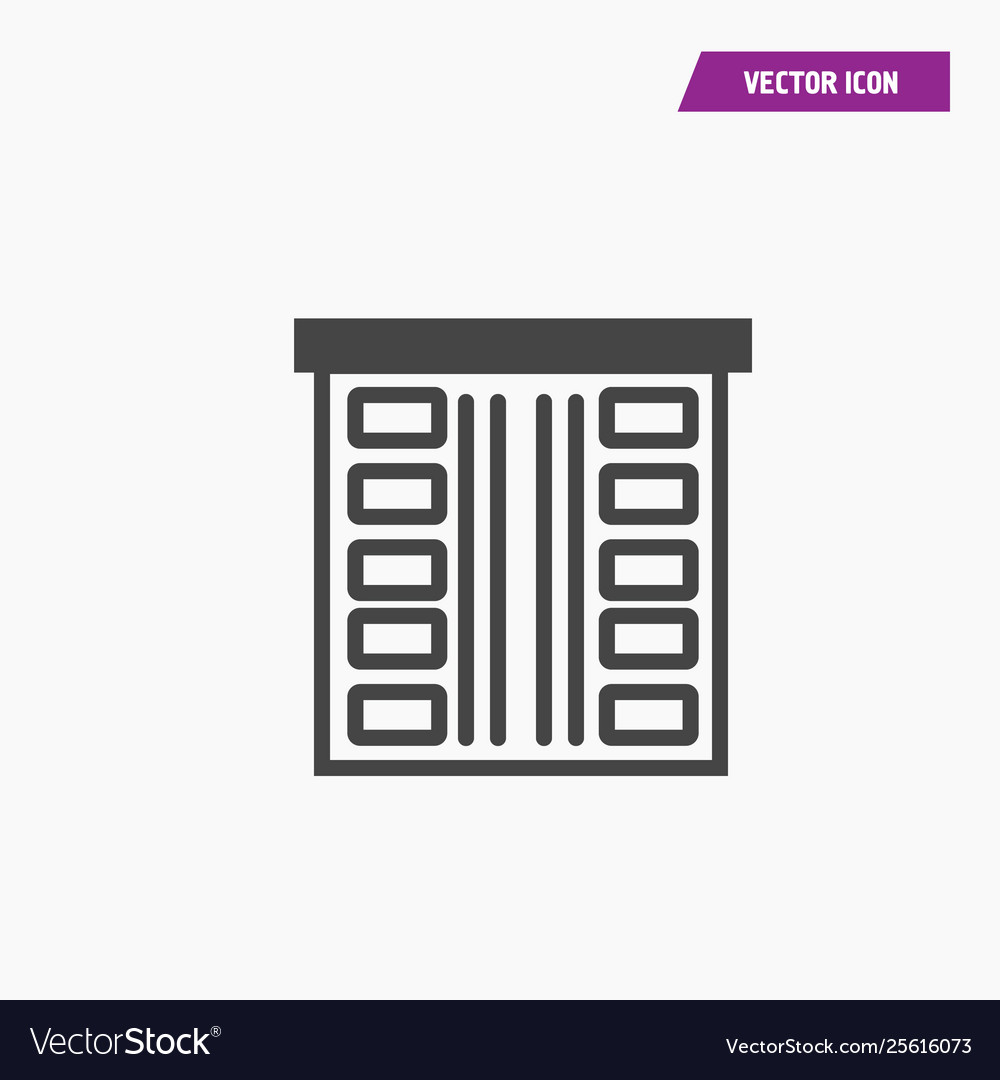 Square apartment building icon with blocks