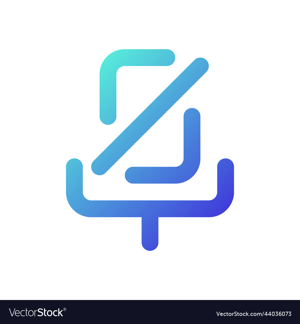 Turn off microphone pixel perfect gradient linear vector image Turn off microphone pixel perfect gradient linear