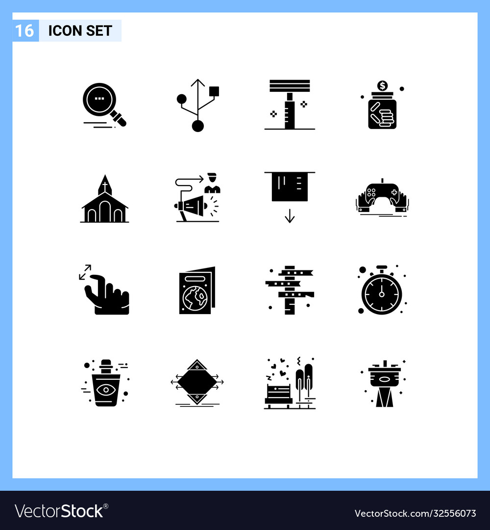 User interface pack 16 basic solid glyphs