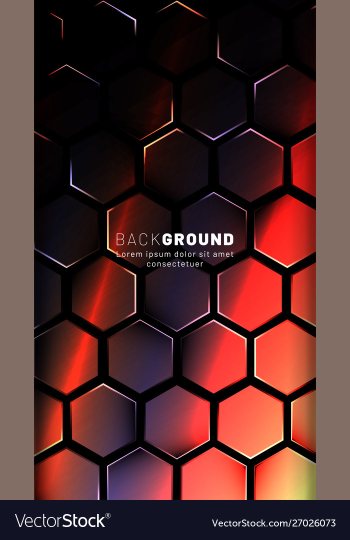 Vertical hexagon background gradient color light vector image Vertical hexagon background gradient color light