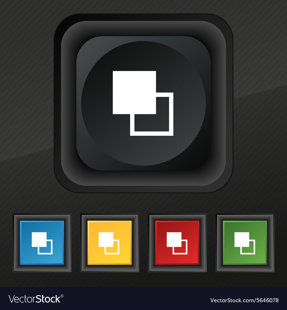 Active color toolbar icon symbol set of five