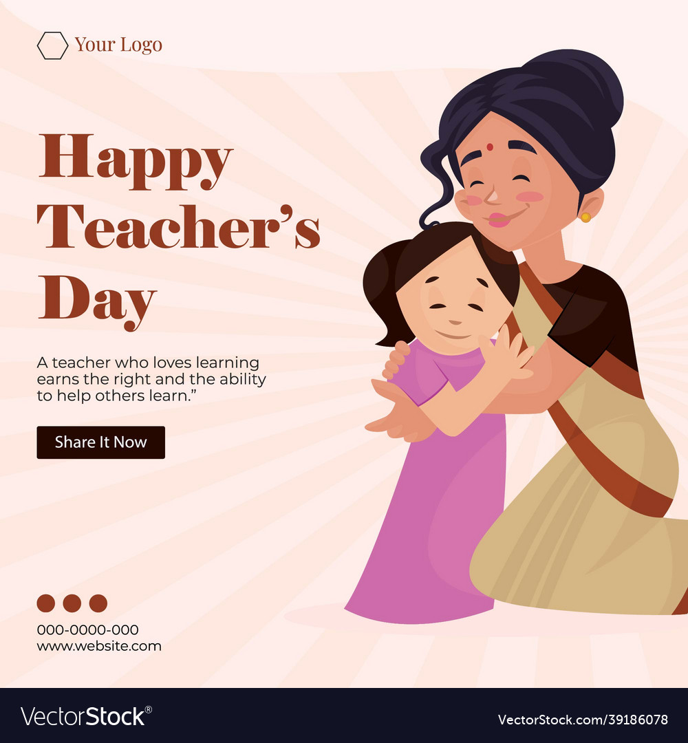 Banner design of happy teachers day Royalty Free Vector