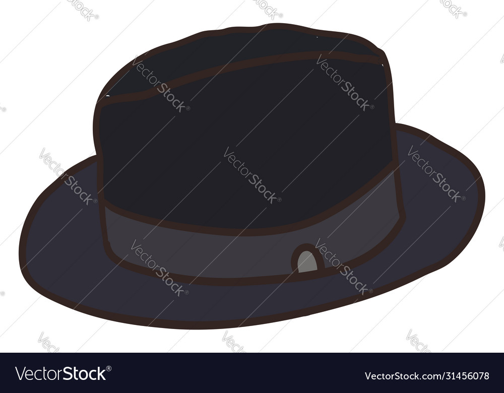 Black flat hat on white background