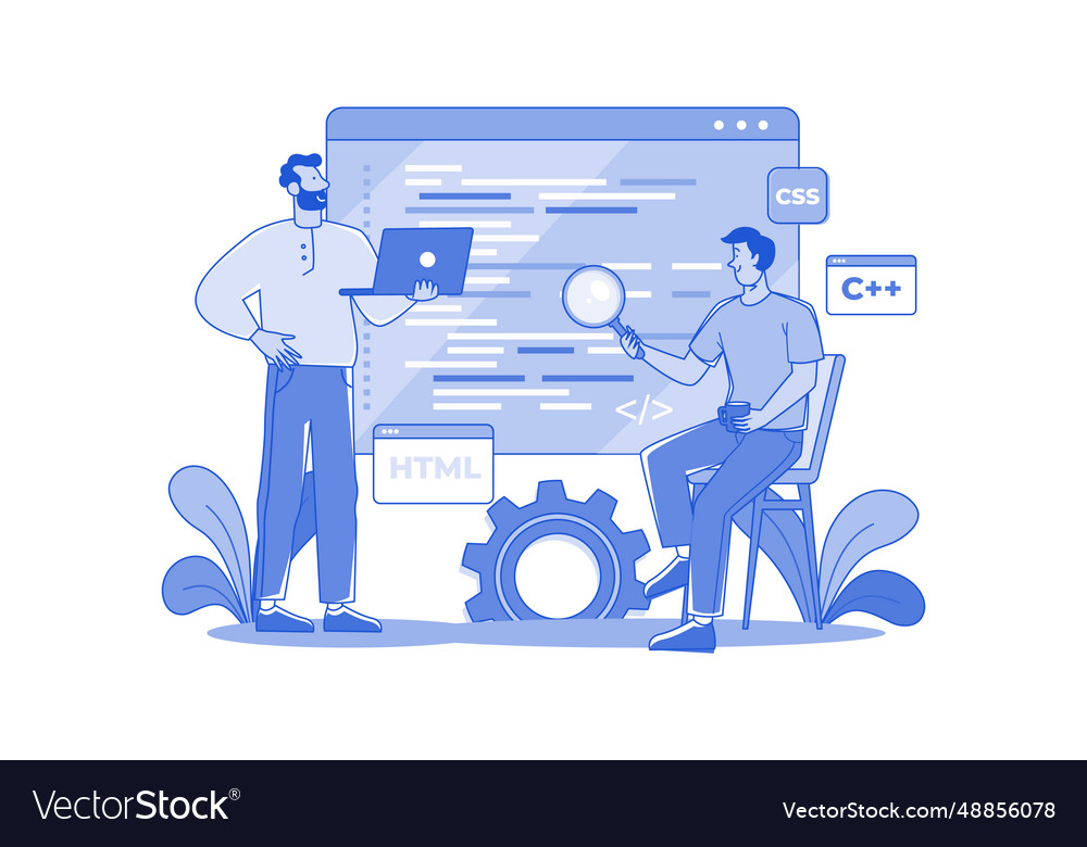 Code optimization concept on white background Vector Image Code optimization concept on white background