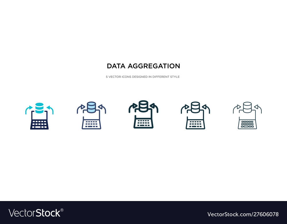 Data aggregation icon in different style two