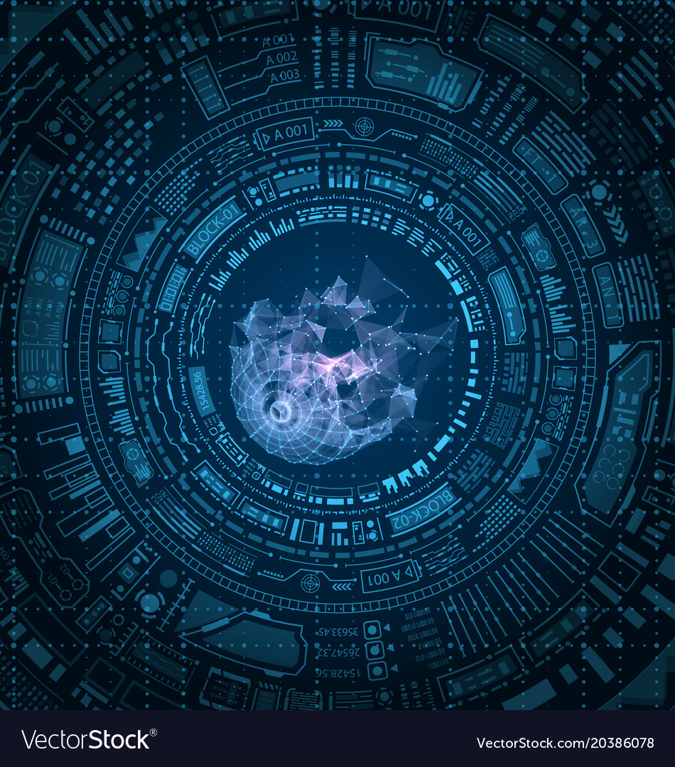 Futuristic hud elements design techno background