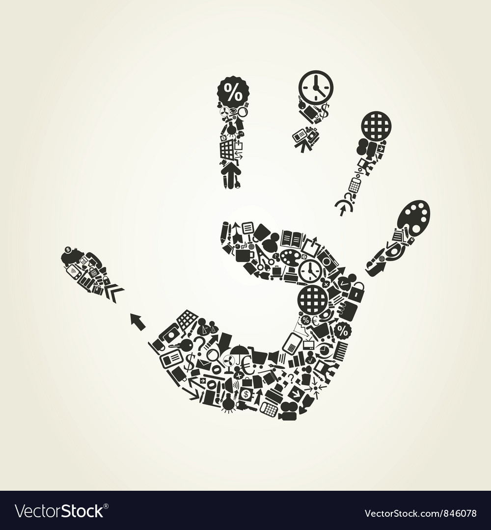 Hand print Royalty Free Vector Image - VectorStock
