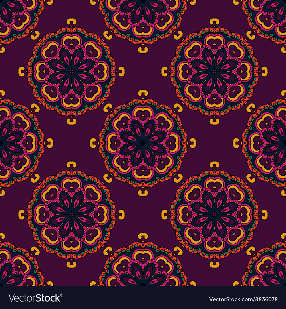 Indian seamless circle pattern Royalty Free Vector Image