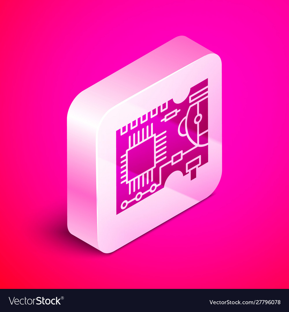 Isometric printed circuit board pcb icon isolated Vector Image