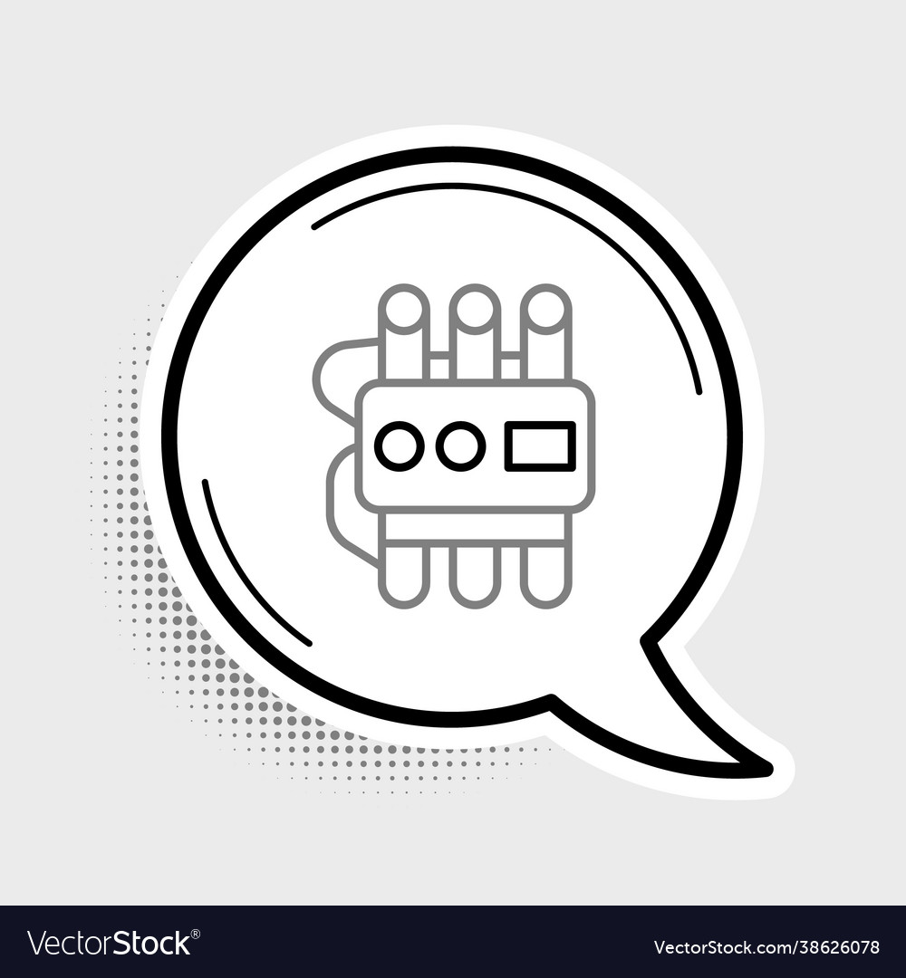Line detonate dynamite bomb stick and timer clock vector image Line detonate dynamite bomb stick and timer clock
