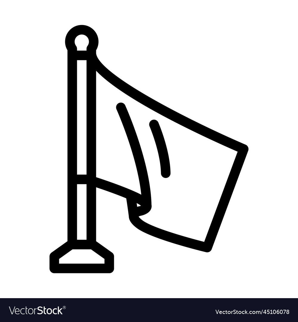 Pole flag map line icon