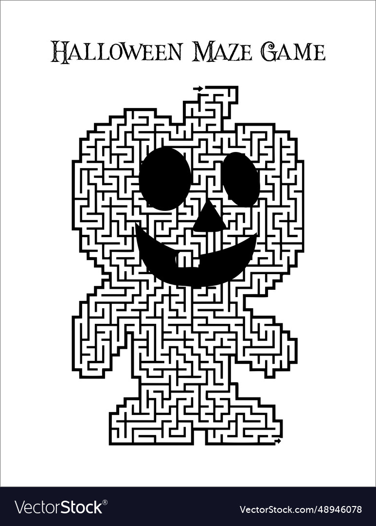 Printable halloween maze page for adult