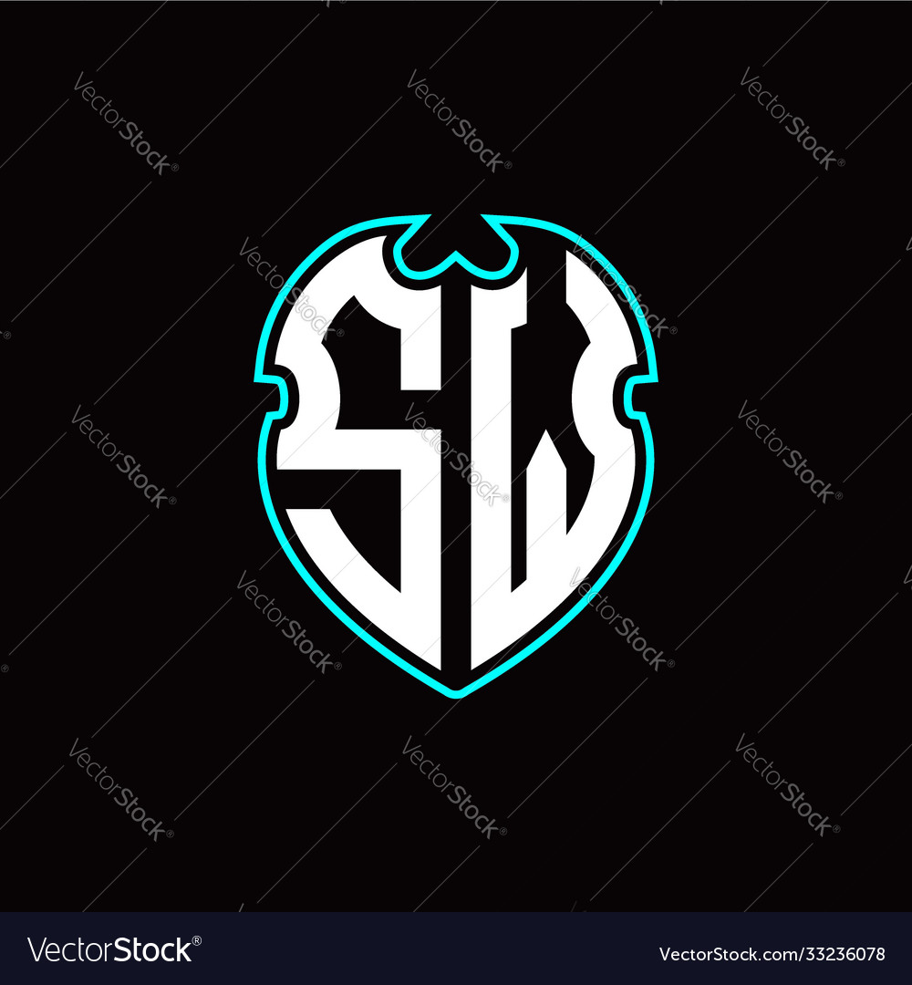 S w initial logo design with a shield shape Vector Image S w initial logo design with a shield shape