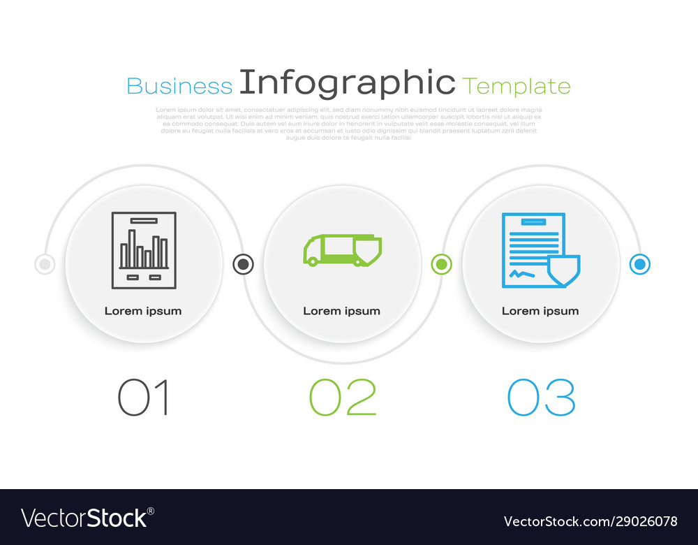 Set line document with graph chart delivery cargo vector image Set line document with graph chart delivery cargo